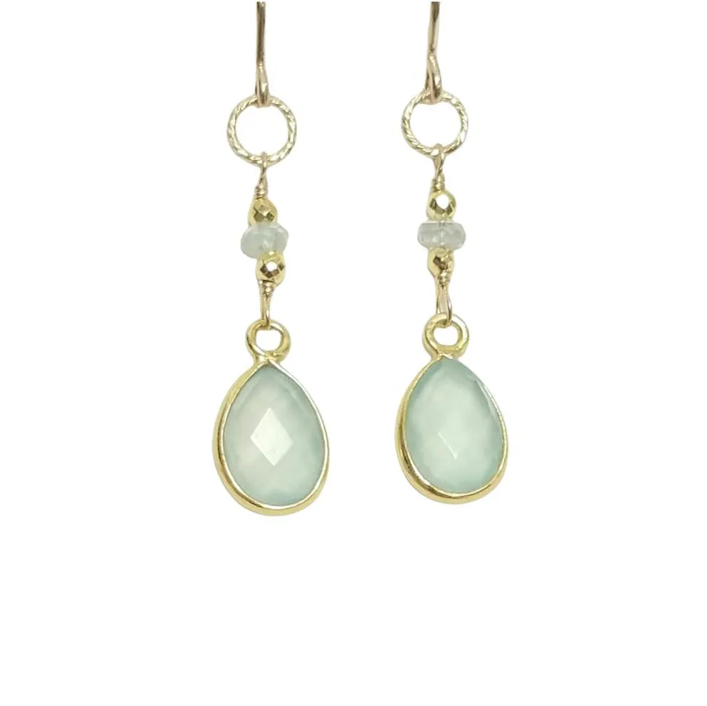 Anna Hollinger Collection Aqua Chalcedony & Green Amethyst Earrings