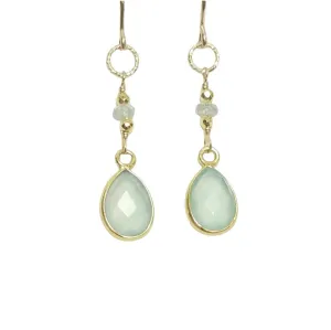 Anna Hollinger Collection Aqua Chalcedony & Green Amethyst Earrings