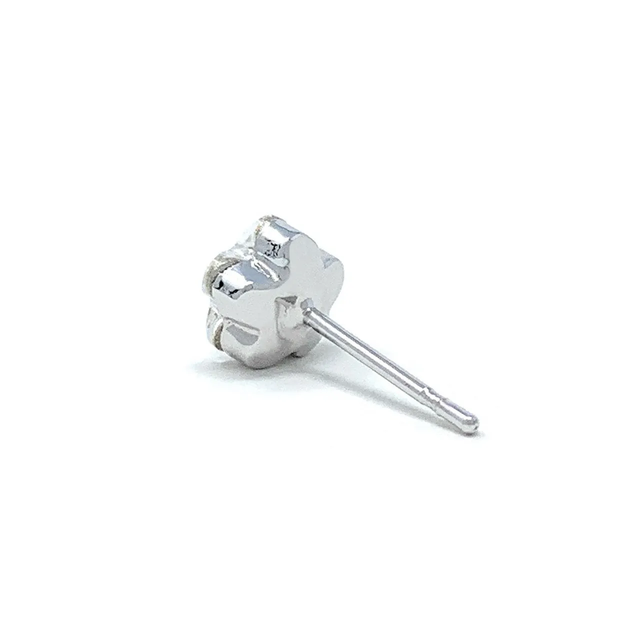 Anna Small Stud Earrings with White Clear Flower Crystals from Swarovski Silver Toned Rhodium Plated