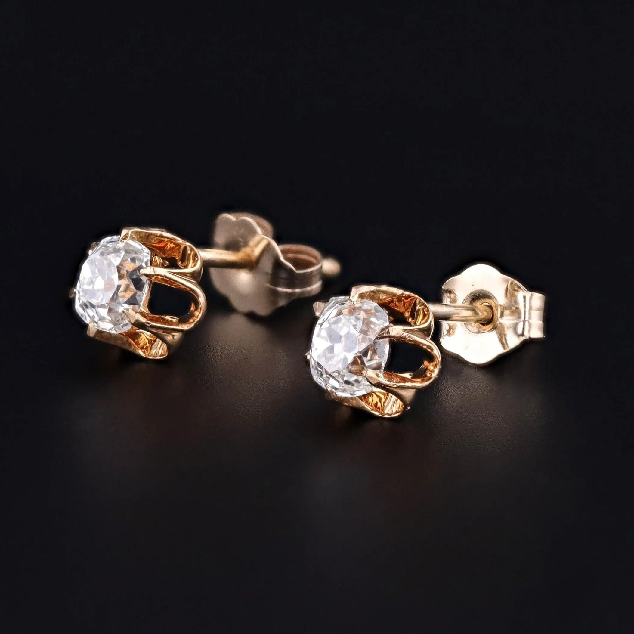Antique Old Mine Cut Diamond Conversion Earrings