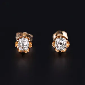 Antique Old Mine Cut Diamond Conversion Earrings