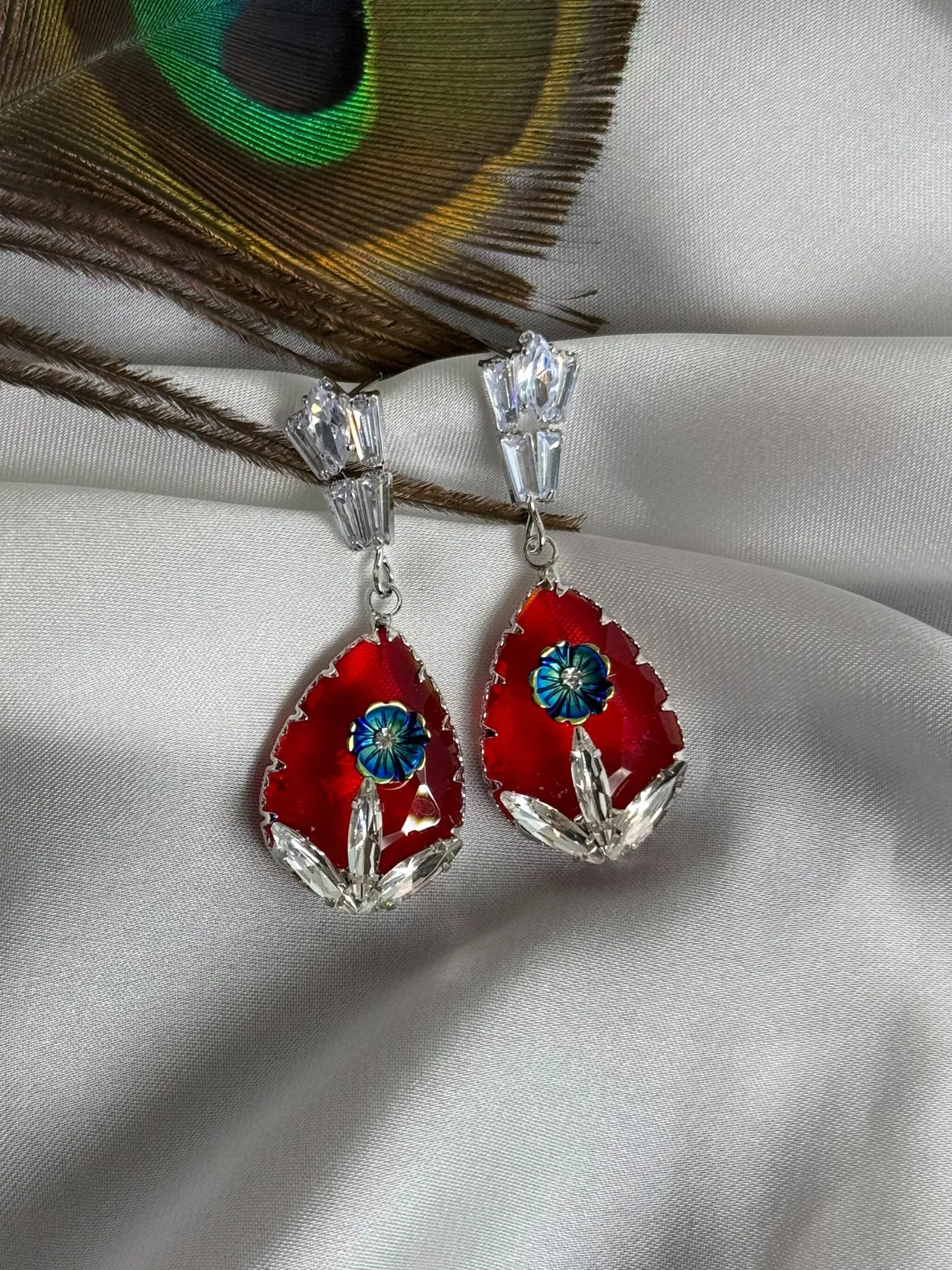 Antique Zircon Emerald Earrings