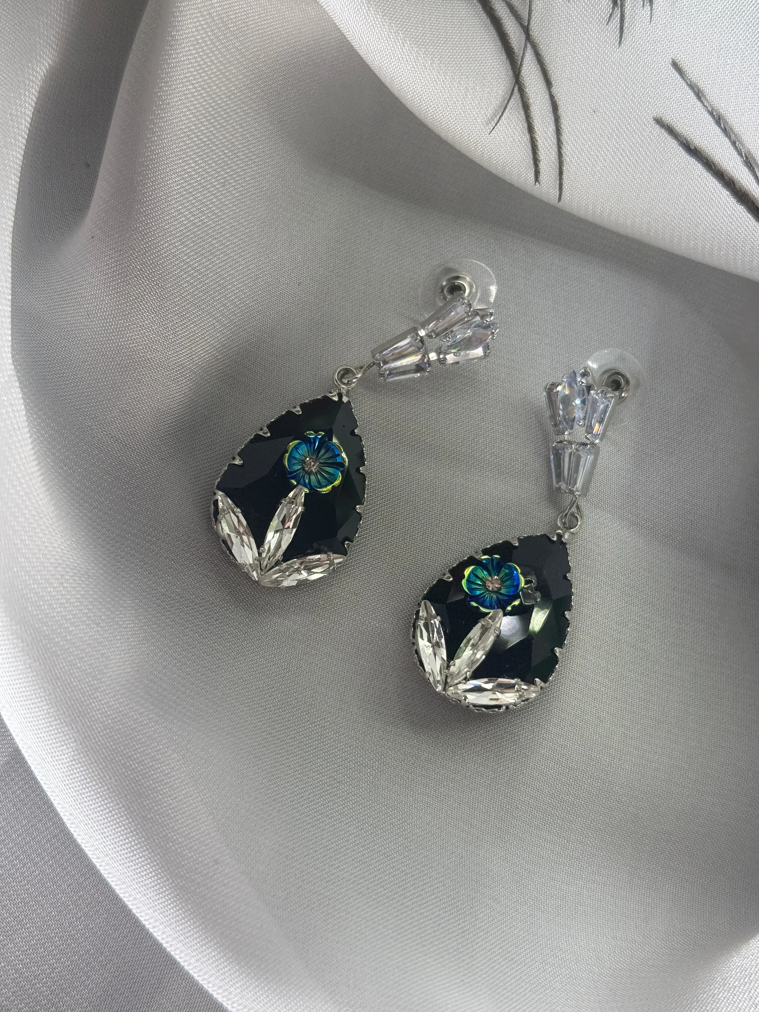 Antique Zircon Emerald Earrings