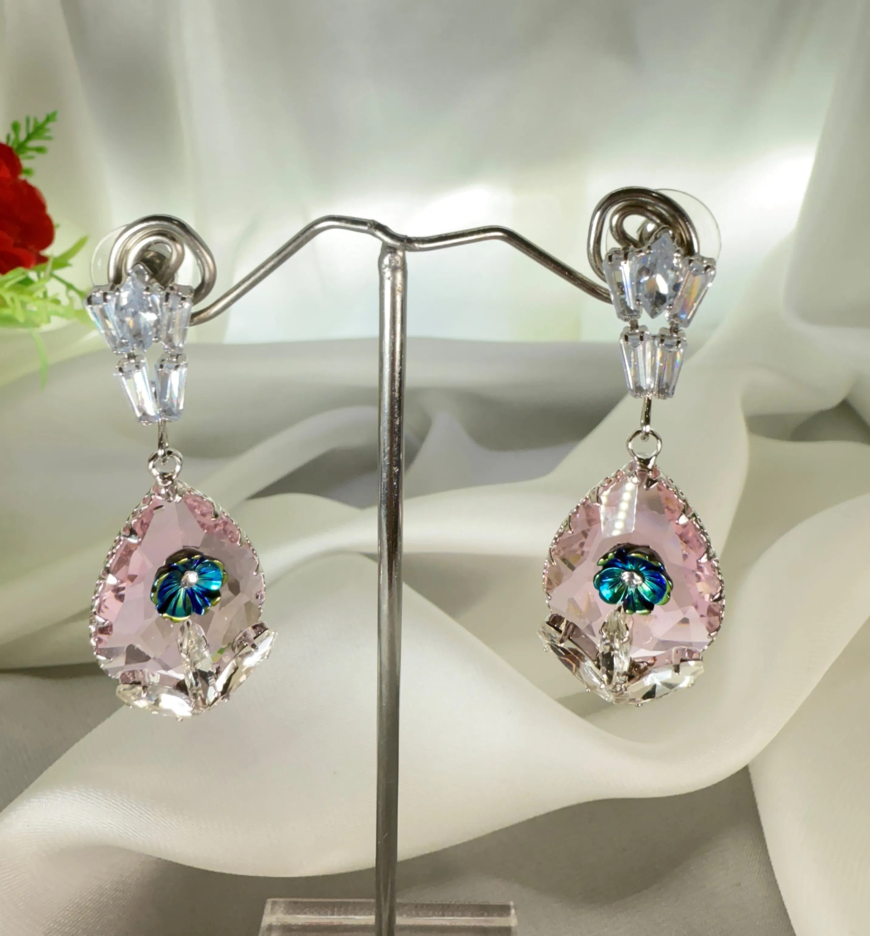 Antique Zircon Emerald Earrings
