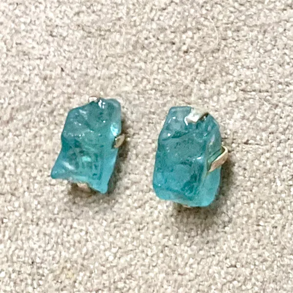 Apatite Rough Post Earrings