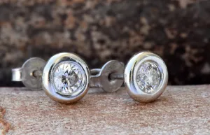 Art deco diamond platinum stud earrings 0.50 carat - white gold