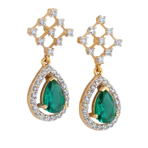 Aukera – Emerald Dewdrop Danglers