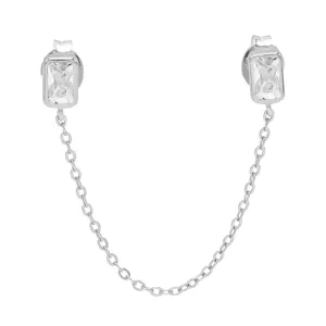 Baguette Chain Stud Earring