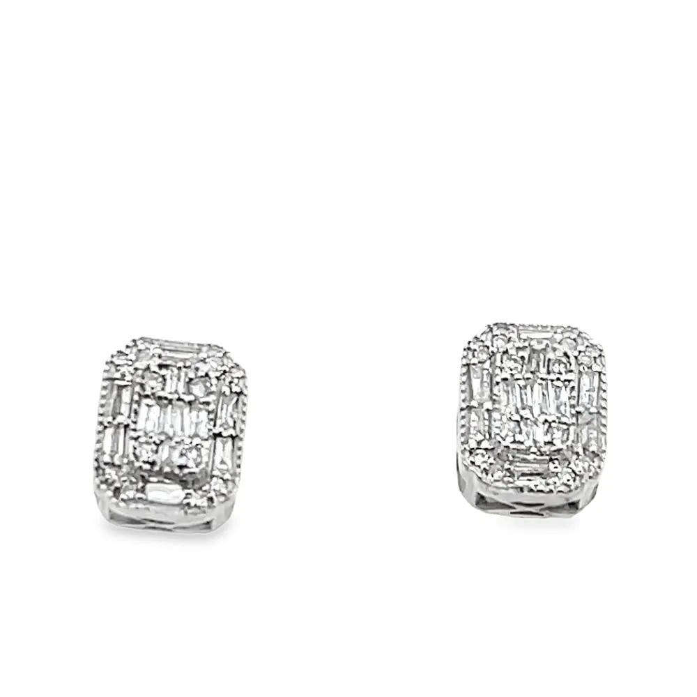 Baguette Rectangle Diamond Earrings .25cttw 10K Gold