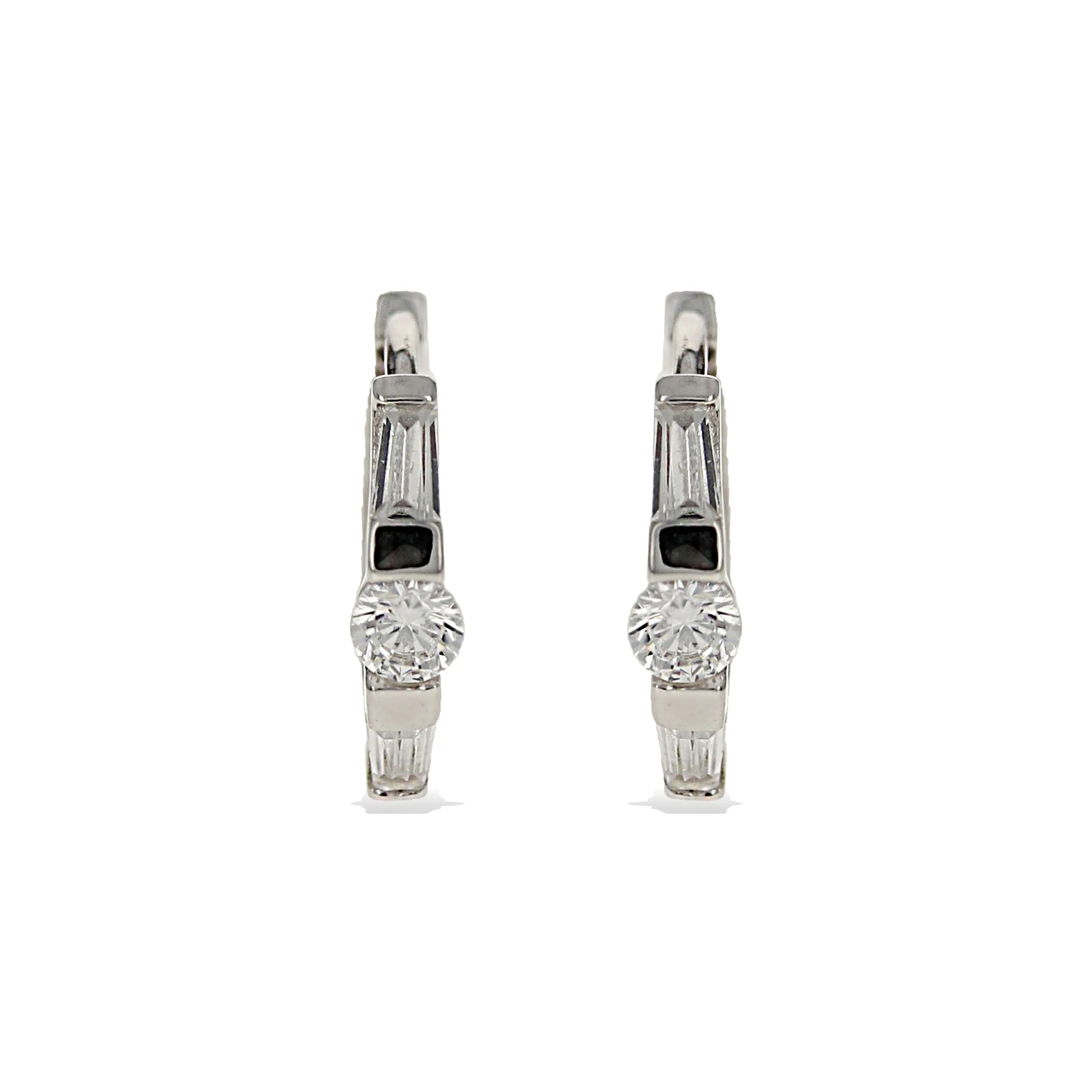 Baguette Trapezoid Huggie Hoops