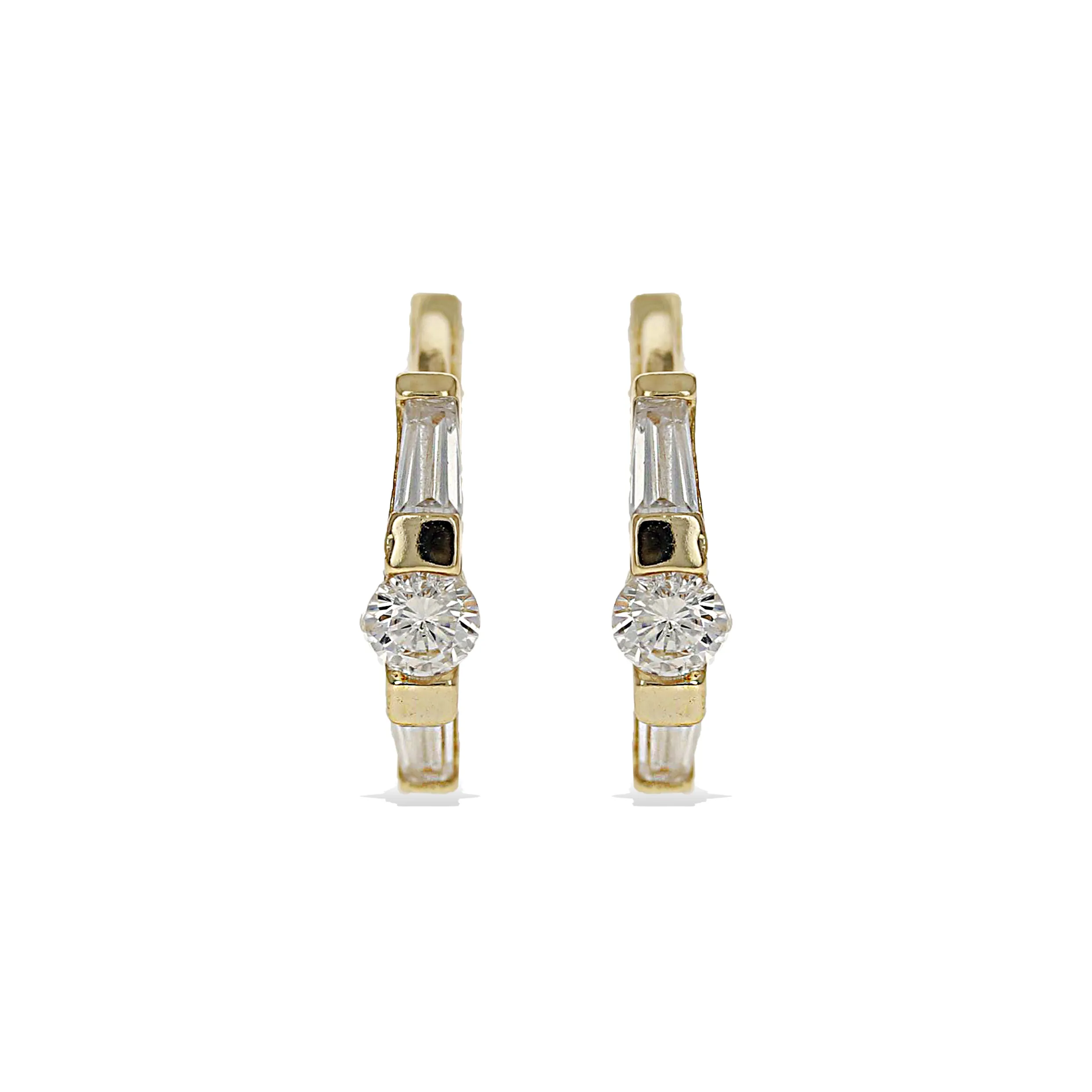 Baguette Trapezoid Huggie Hoops