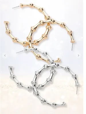 Bamboo Hoops (Silver or Gold)