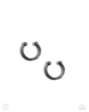 Barbell Beauty - Black (Gunmetal) Cuff Earring