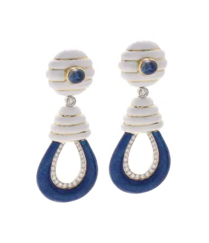 Beehive Earrings, Sapphire