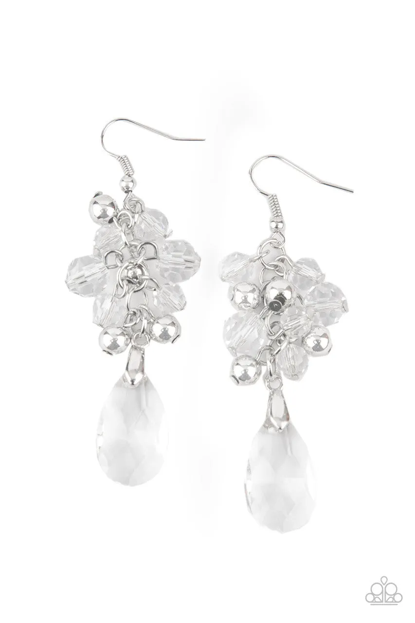 Before and AFTERGLOW White Earrings
