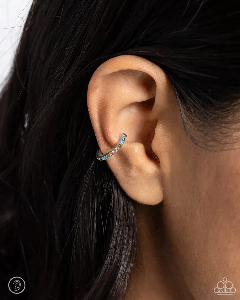 Beginning Bling - Multi (Multicolored Rhinestone) Cuff Earring
