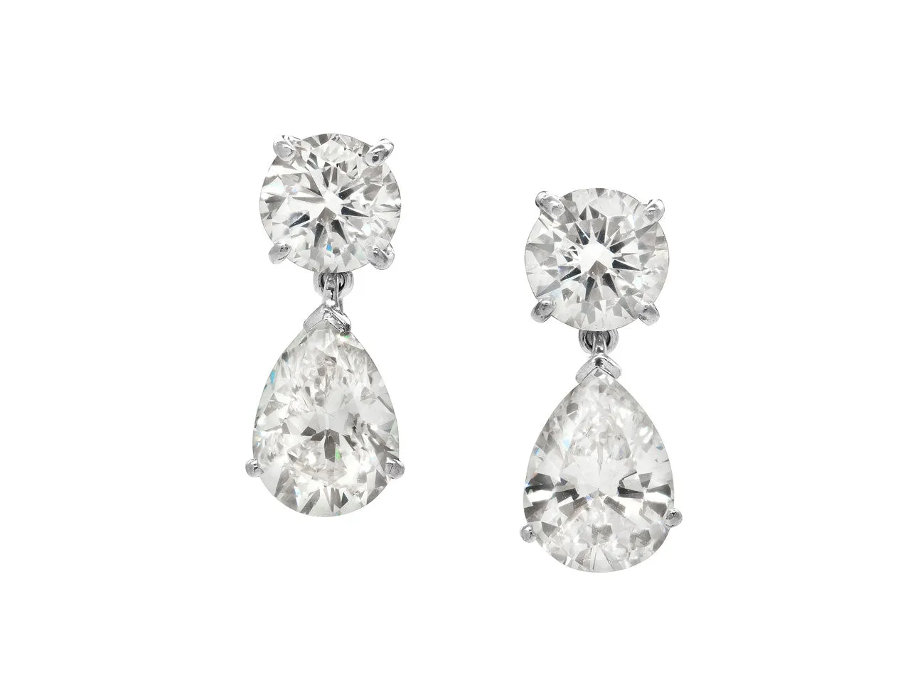Beladora 'Bespoke' Diamond Drop Earrings, 5.04 total carats, in Platinum