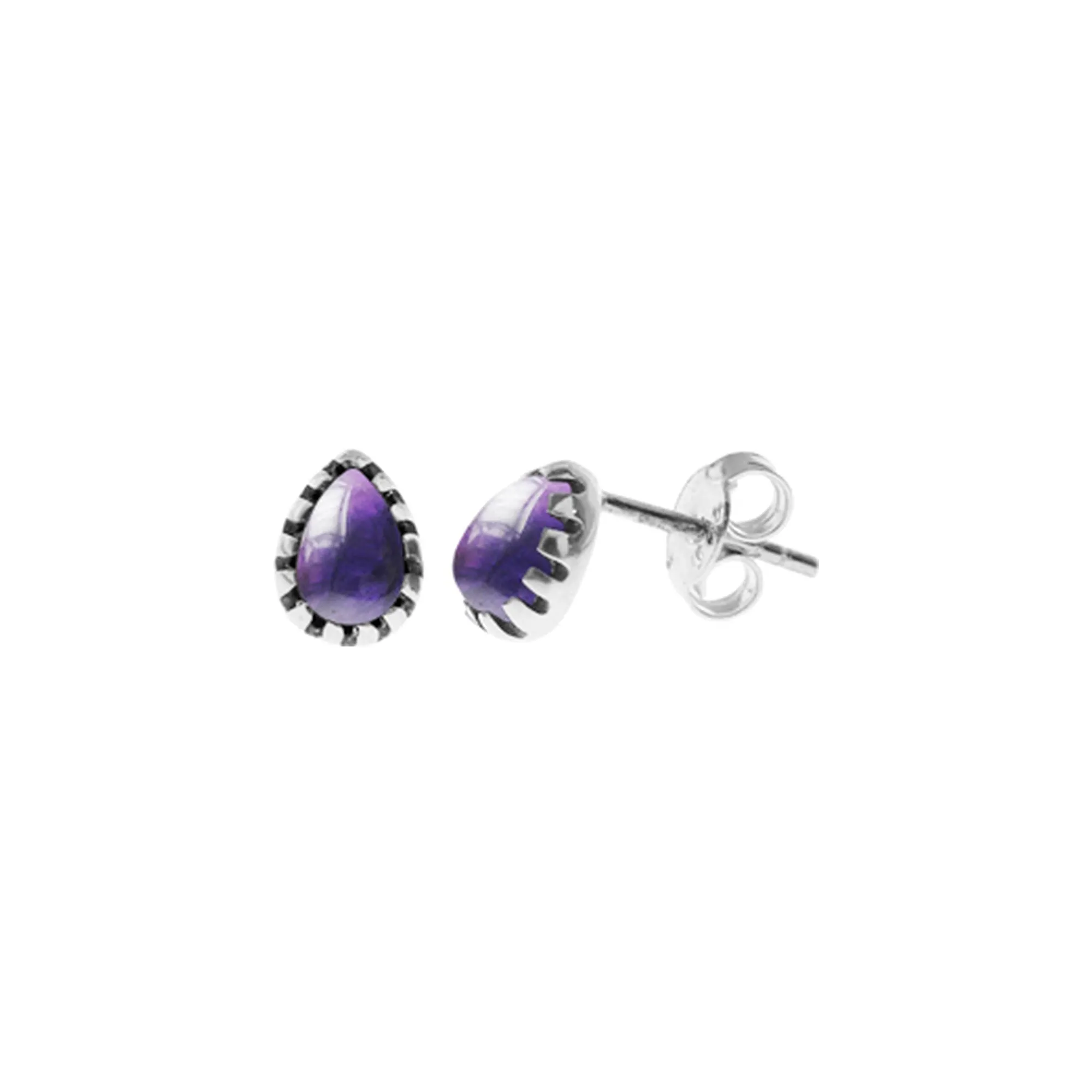 Bethan fancy collet amethyst studs