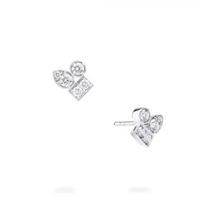 Birks Splash 18kt,white Gold Diamond Cluster Studs