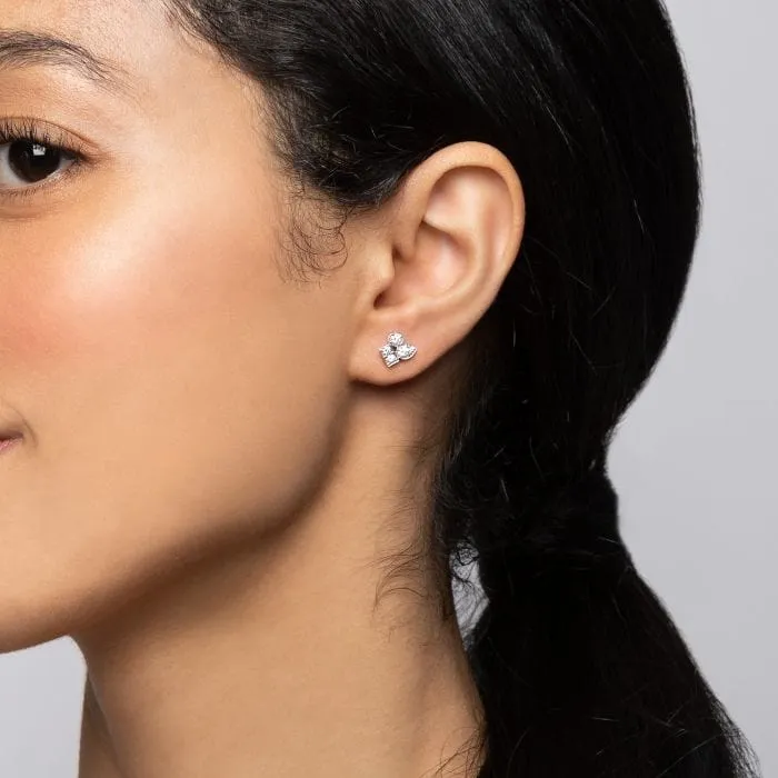 Birks Splash 18kt,white Gold Diamond Cluster Studs