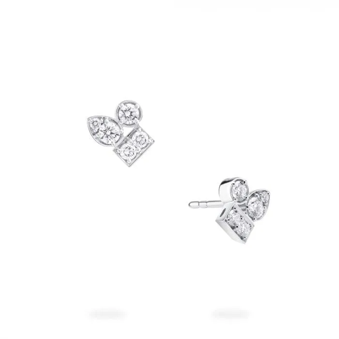 Birks Splash 18kt,white Gold Diamond Cluster Studs