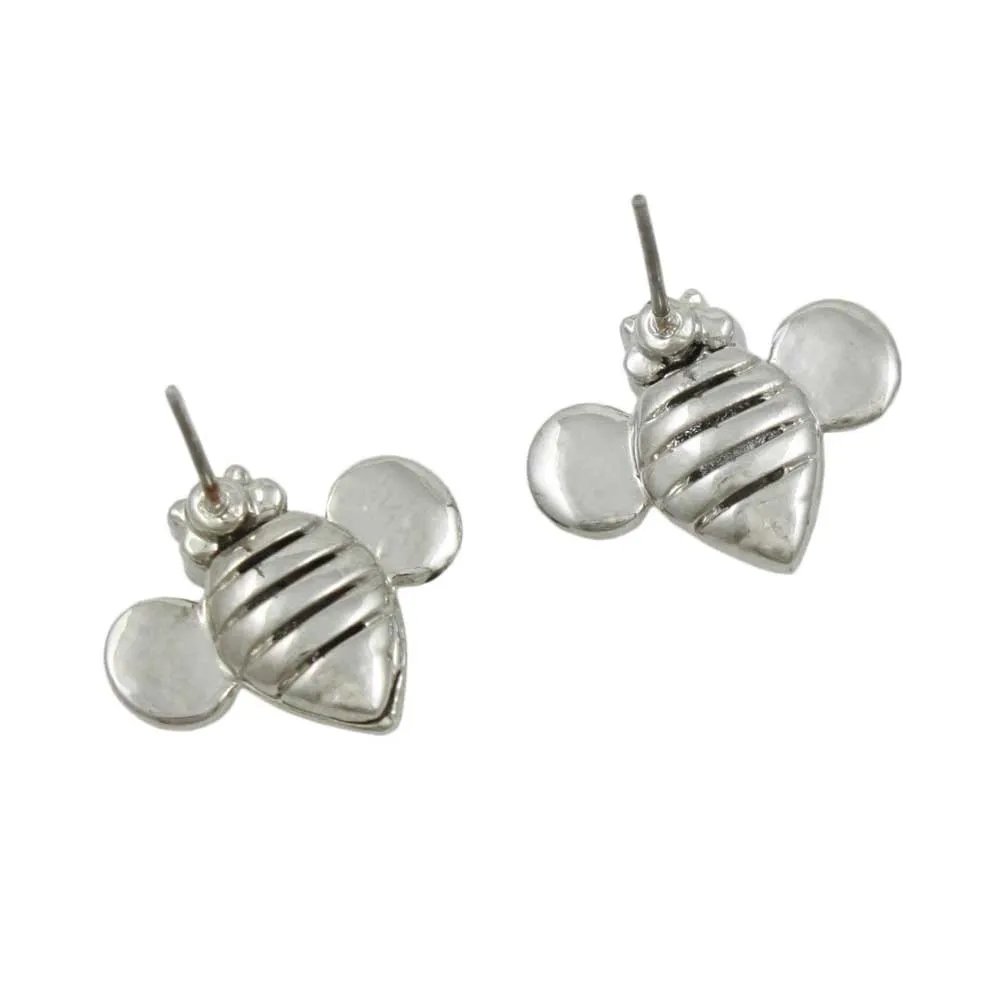 Black and Gold Enamel Bee Stud Pierced Earring - REE141