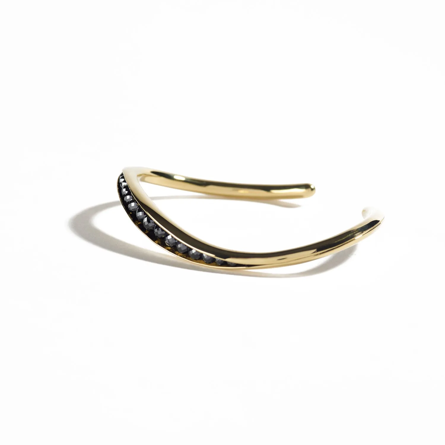 Black Diamond and Gold Wave Cuff
