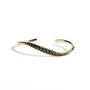 Black Diamond and Gold Wave Cuff