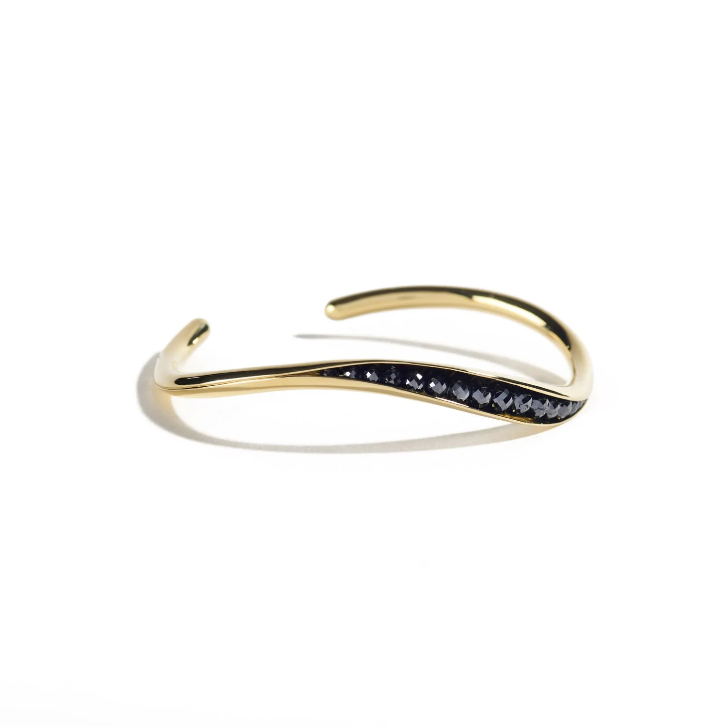 Black Diamond and Gold Wave Cuff