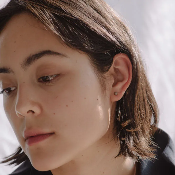 black diamond dot earrings