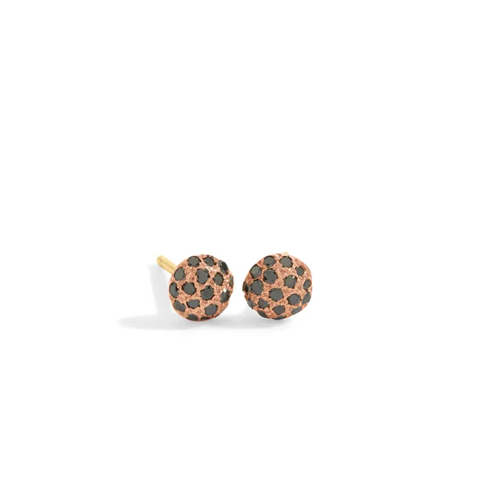 black diamond dot earrings
