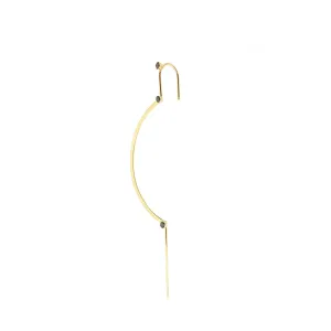 Black Diamonds Curved Needle Earring