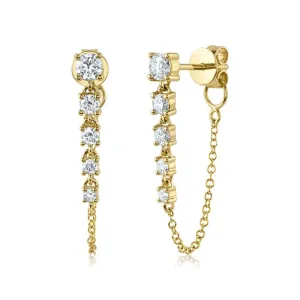 Bliss Graduated Diamond and Chain Earrings