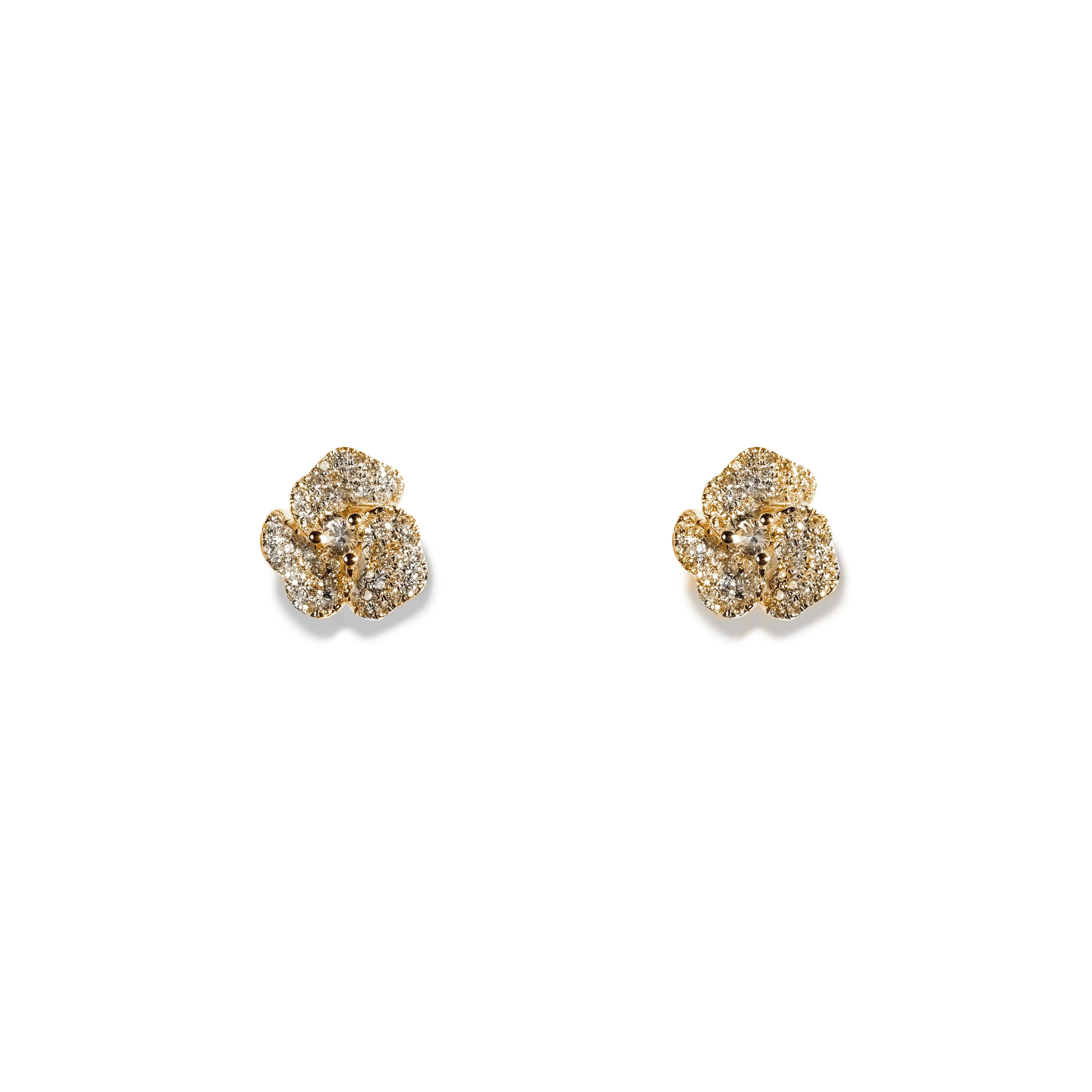Bloom Mini Flower White Diamond Earrings