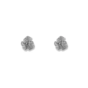 Bloom Mini Flower White Diamond Earrings