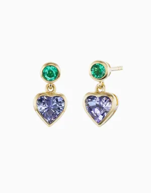 Blue Heart Earring