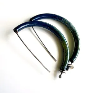 Blue Hoop Earrings