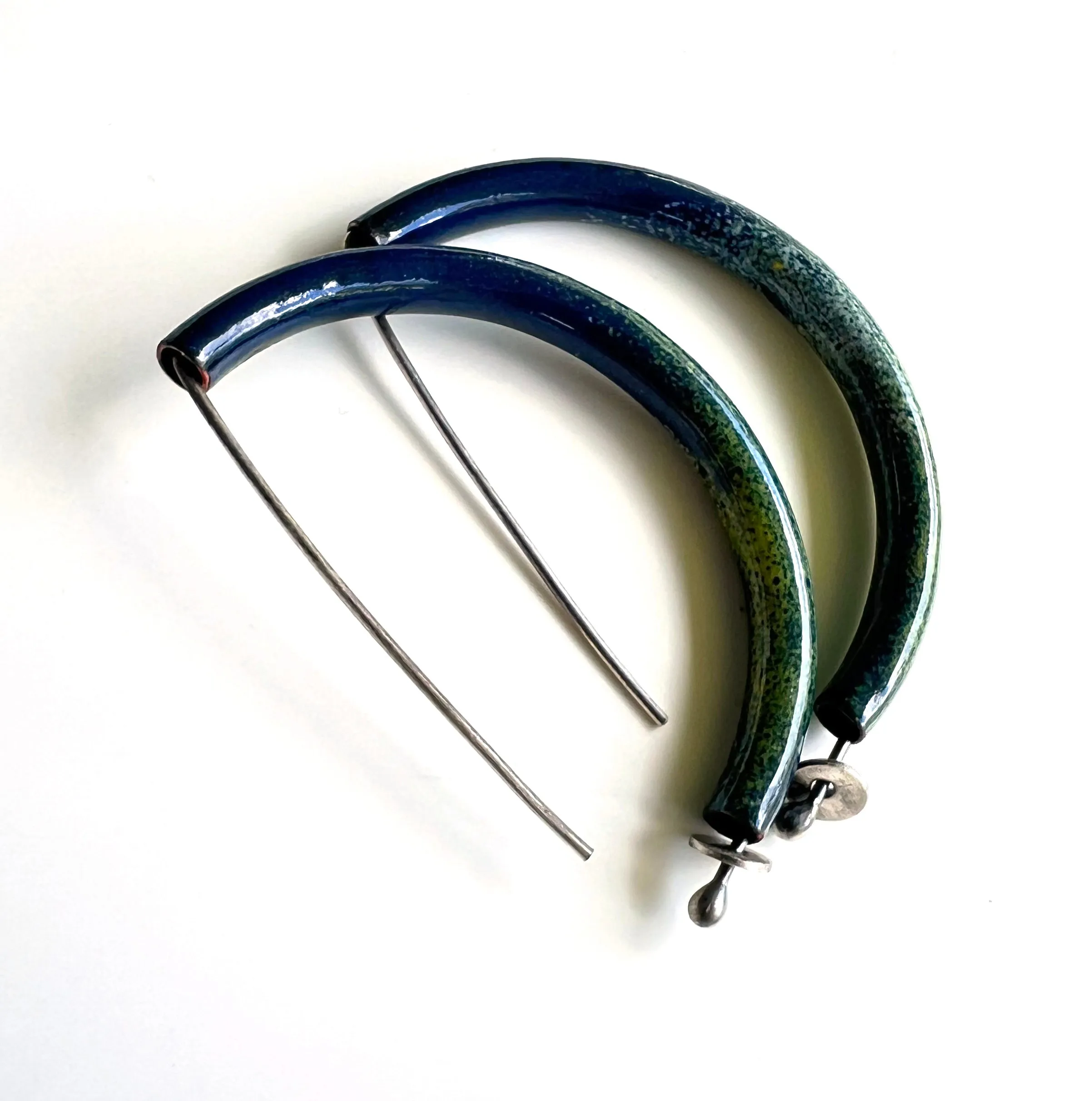 Blue Hoop Earrings