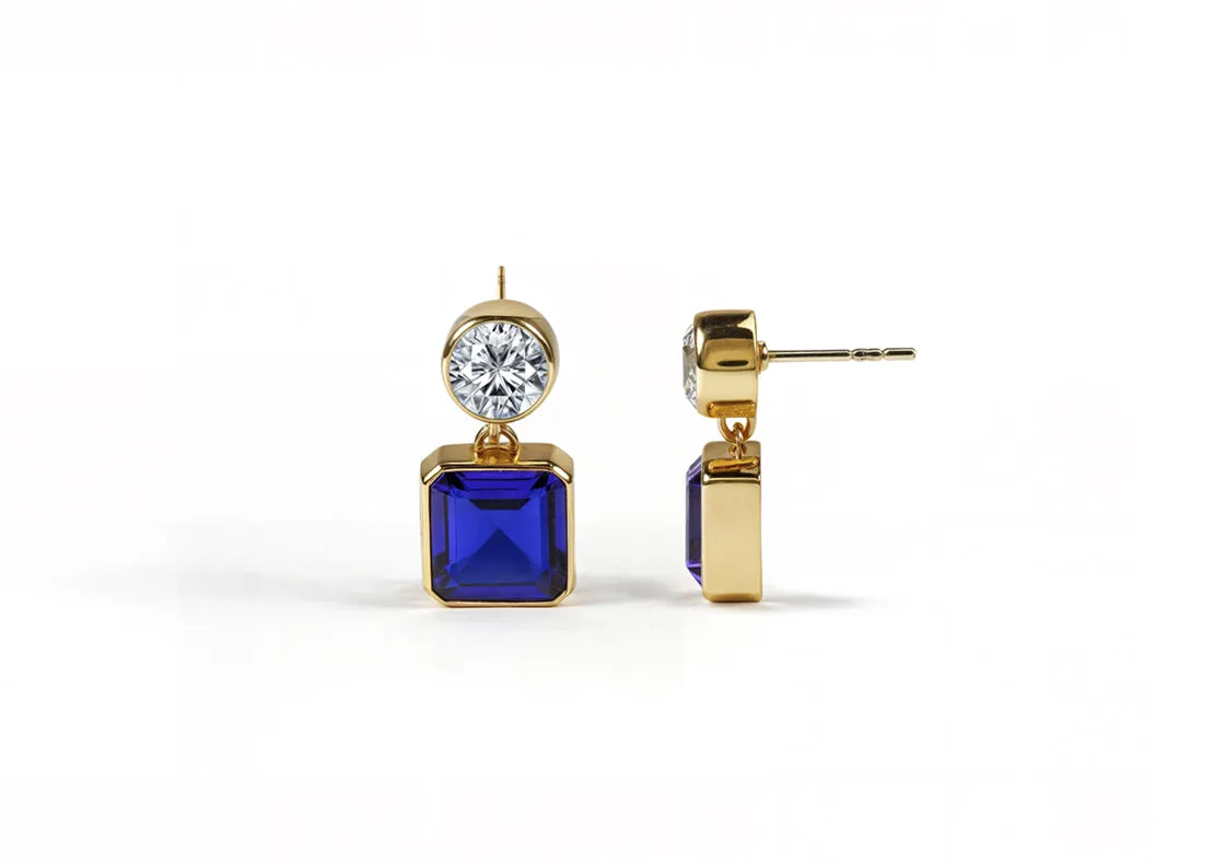 Blue Sapphire Drop Earrings