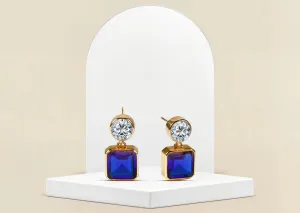 Blue Sapphire Drop Earrings