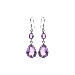 Bridget teardrop faceted amethyst earrings