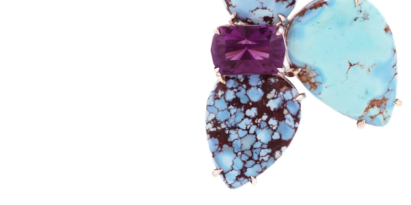 Burst iv turquoise matrix earrings