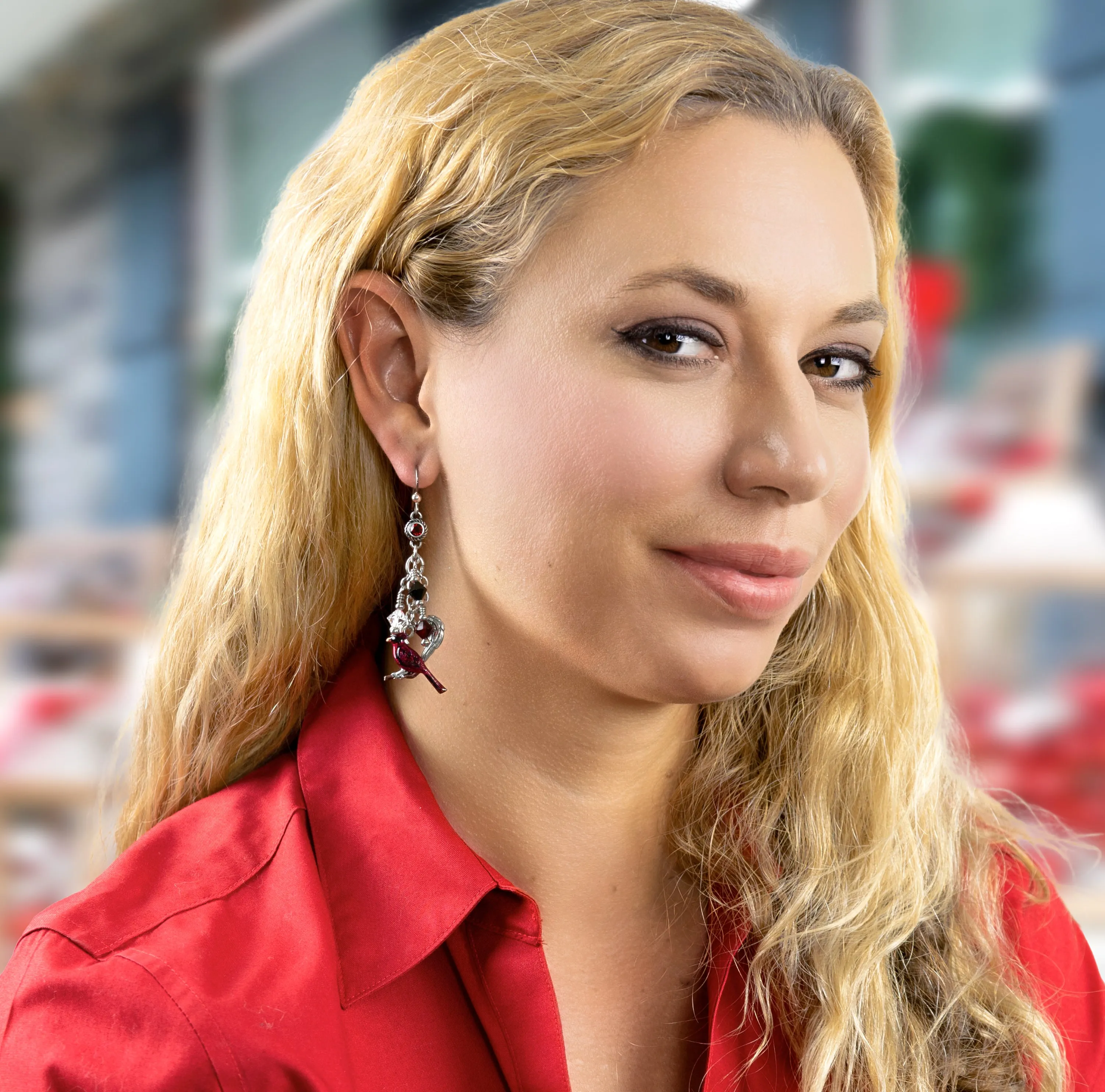 Cardinal Earrings, Holiday Jewelry