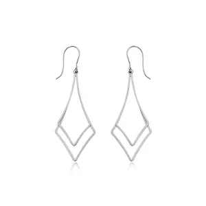 CARLA STERLING SILVER DOUBLE DIAMOND DROP EARRINGS