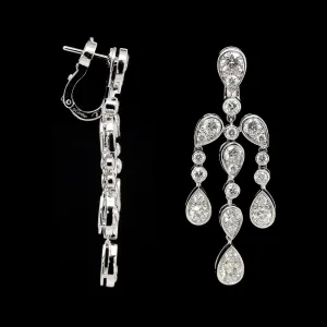 Cartier Platinum Estate Diamond Pluie de Cartier Earrings