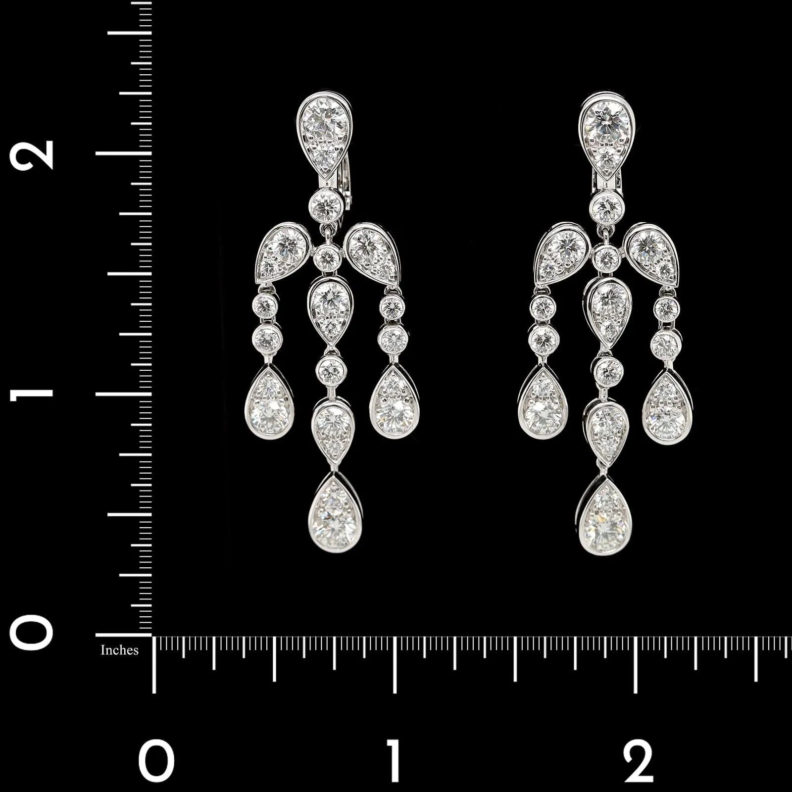 Cartier Platinum Estate Diamond Pluie de Cartier Earrings