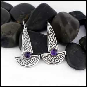 Celtic Knot Earrings with Amethyst