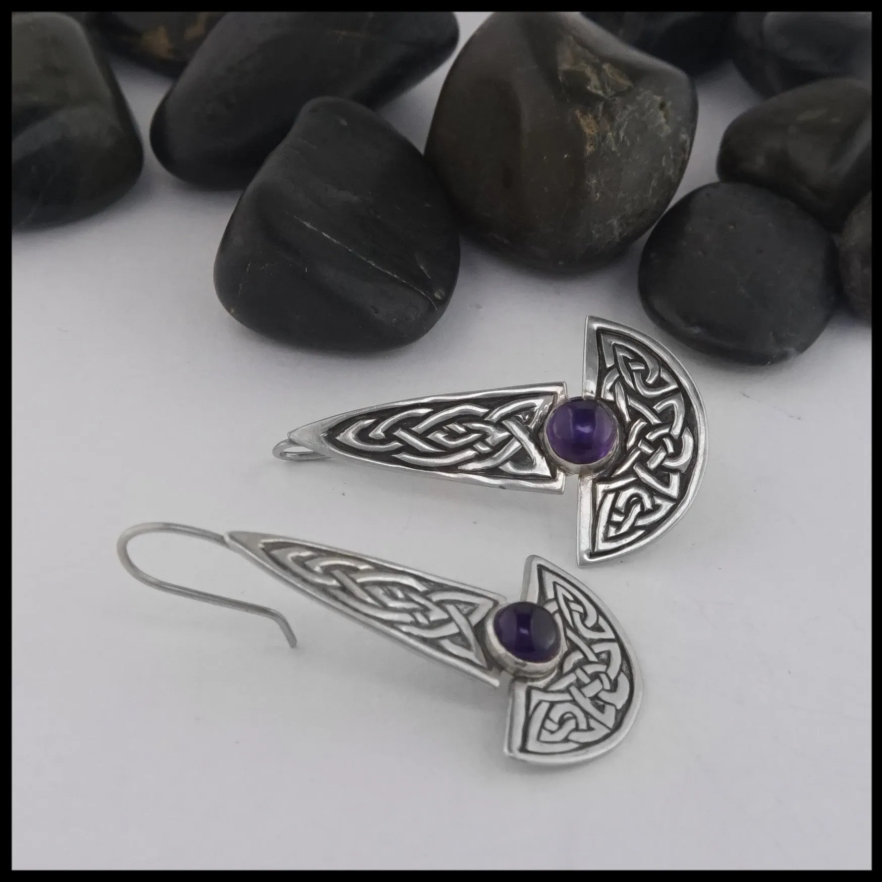Celtic Knot Earrings with Amethyst