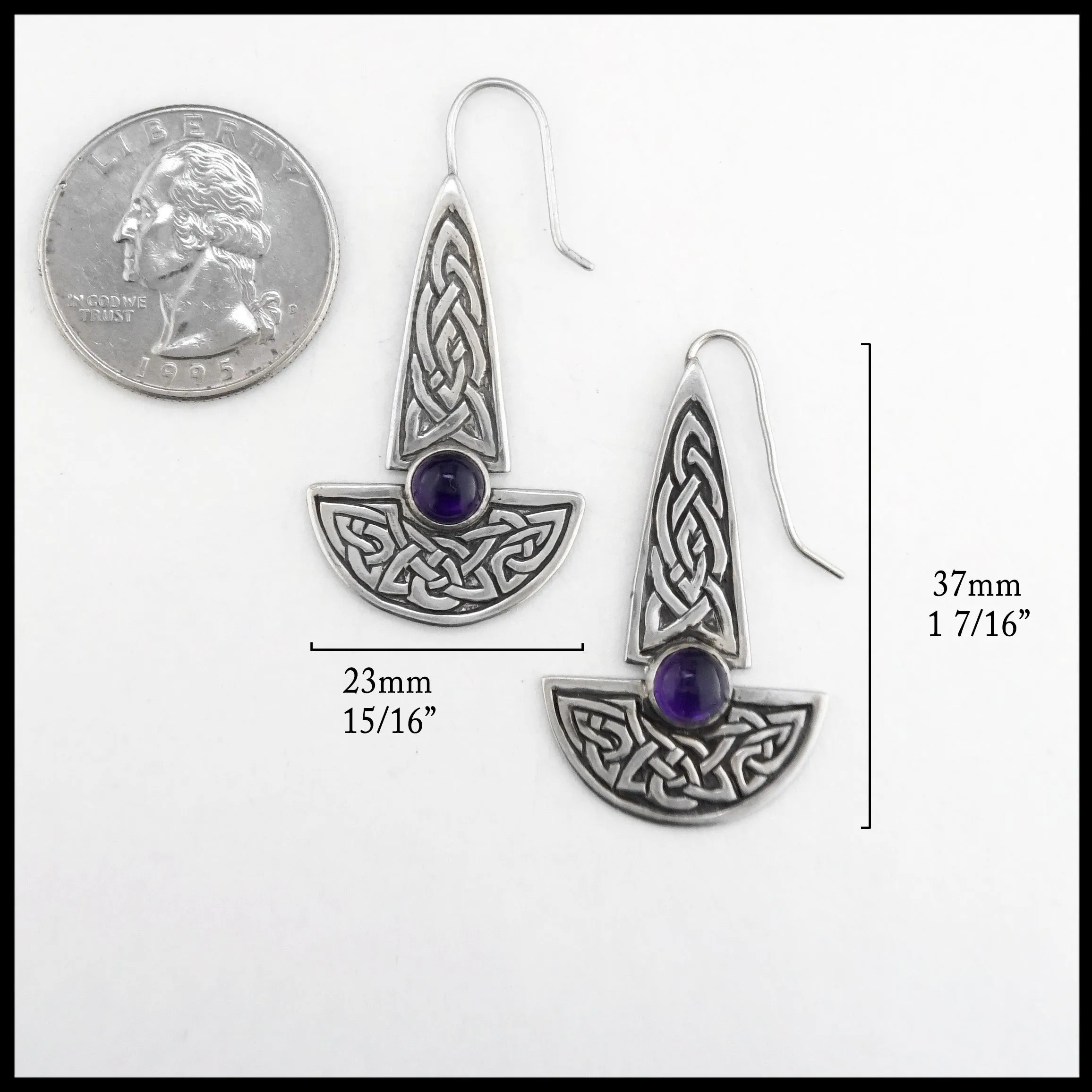 Celtic Knot Earrings with Amethyst
