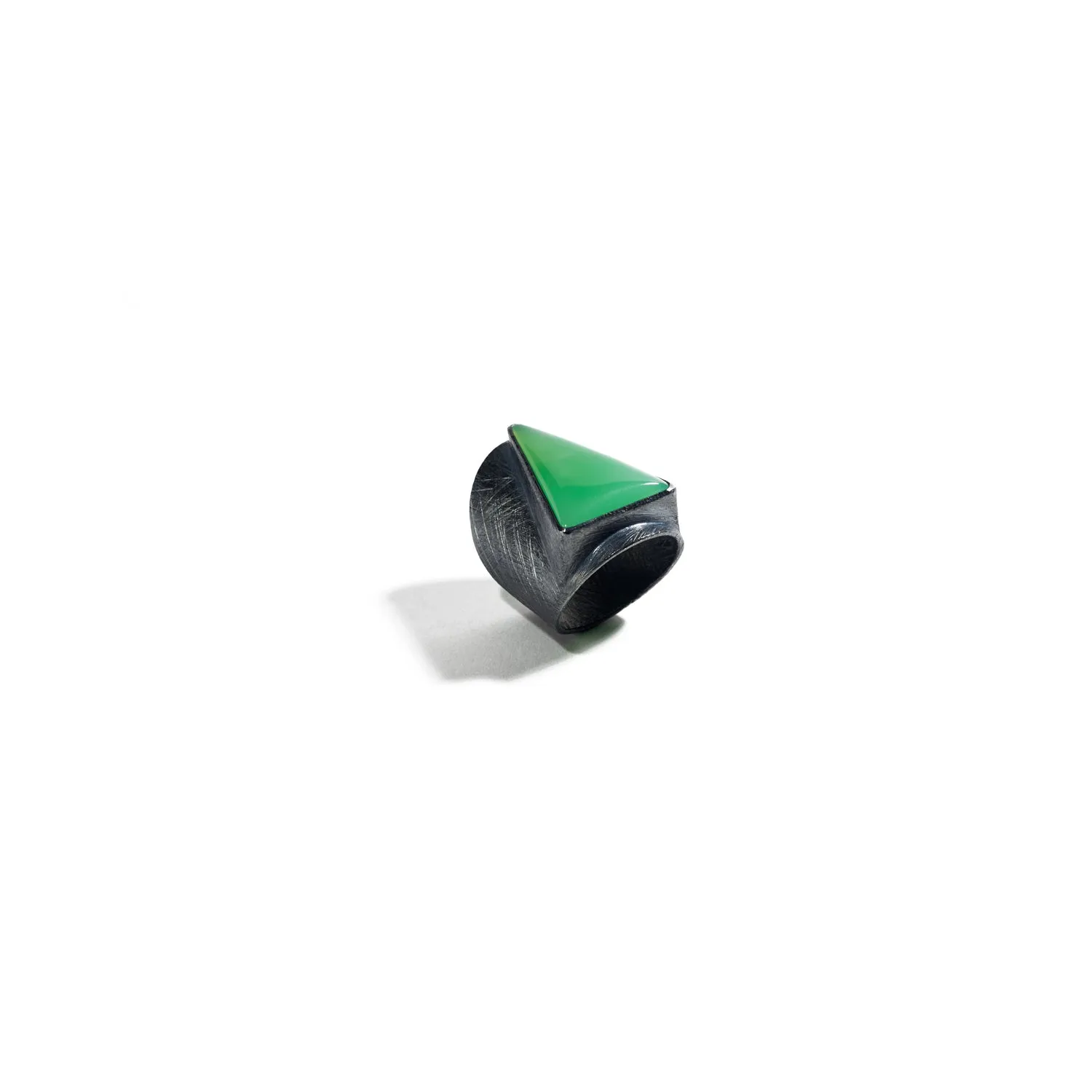 Chrysoprase Shield Ring